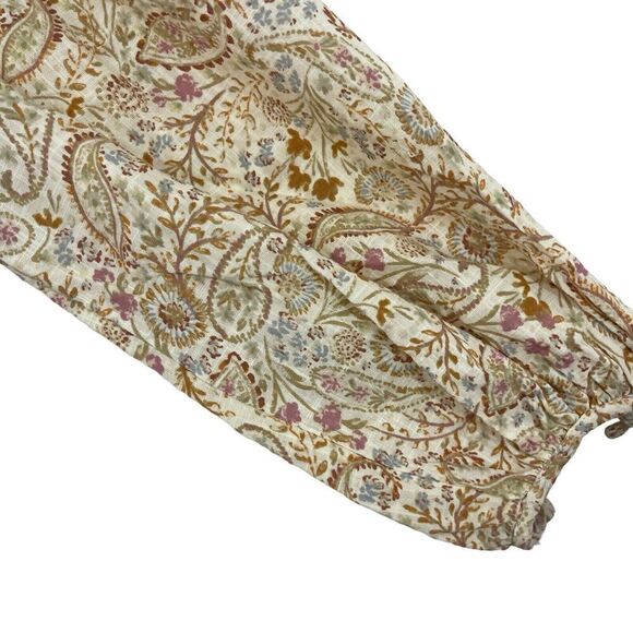 ANA A New Approach X-Small Peasant Botanical Top Boho V-Neck Cotton Rayon Womens - Picture 9 of 15